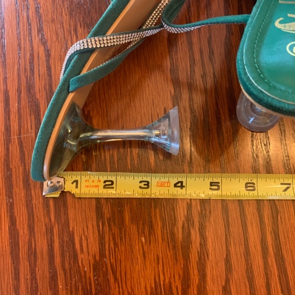 Shein Women’s Green/Jade and Silver Tie-Up Sandal Heels, Size 9 - Picture 7 of 9